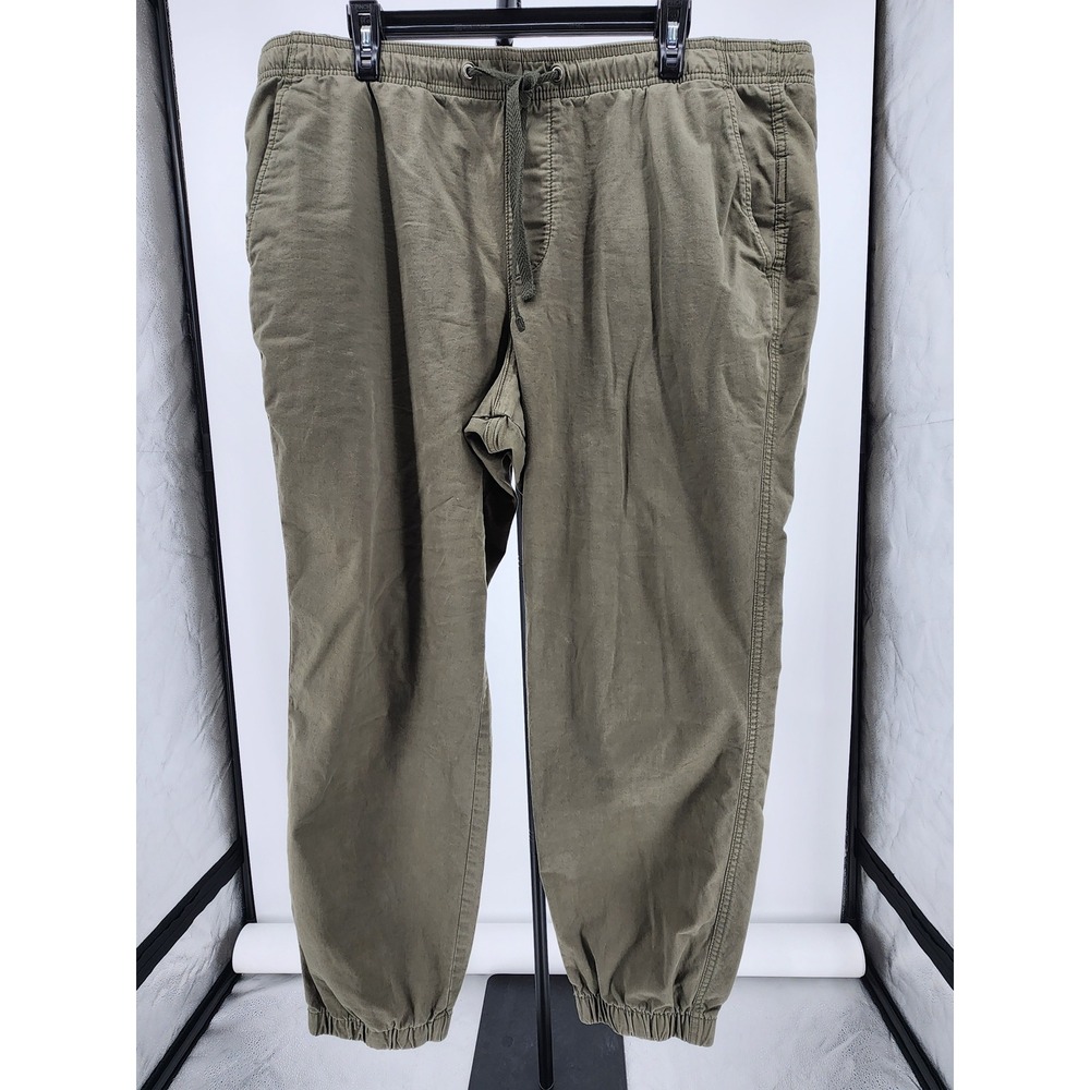 Gap Mens XL Jogger Pants Olive Green Elastic Waist Drawstring Cotton Blend XL